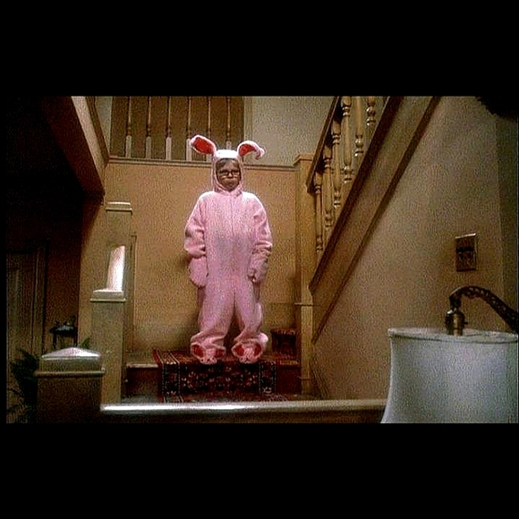 Christmas Ornament  A Christmas Story Ralphie Wearing His Iconic Pink Bunny Suit - Picture 3 of 13